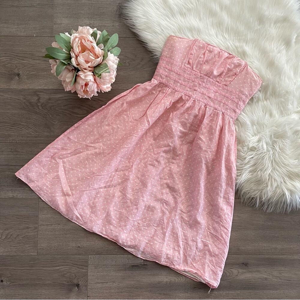 Vintage Lilly Pulitzer Katrina Pink Polka Dot Strapless Dress 4